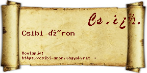 Csibi Áron névjegykártya